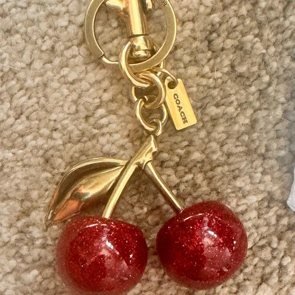 Coach Glittery Red Cherry Keychain - Picture 4 of 15